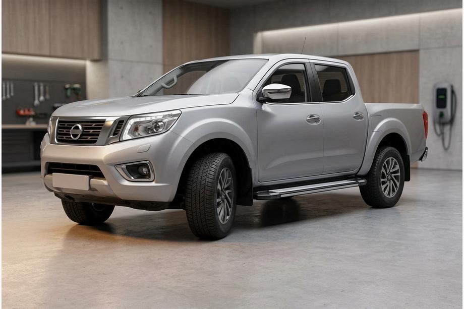Nissan Navara/NP300 2016- гг. Боковые Подножки Rainbow (2 шт., Алюминий) Image