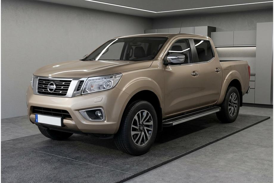 Nissan Navara/NP300 2016- гг. Боковые Подножки Maya V1 (2 шт., Алюминий) Фото 1