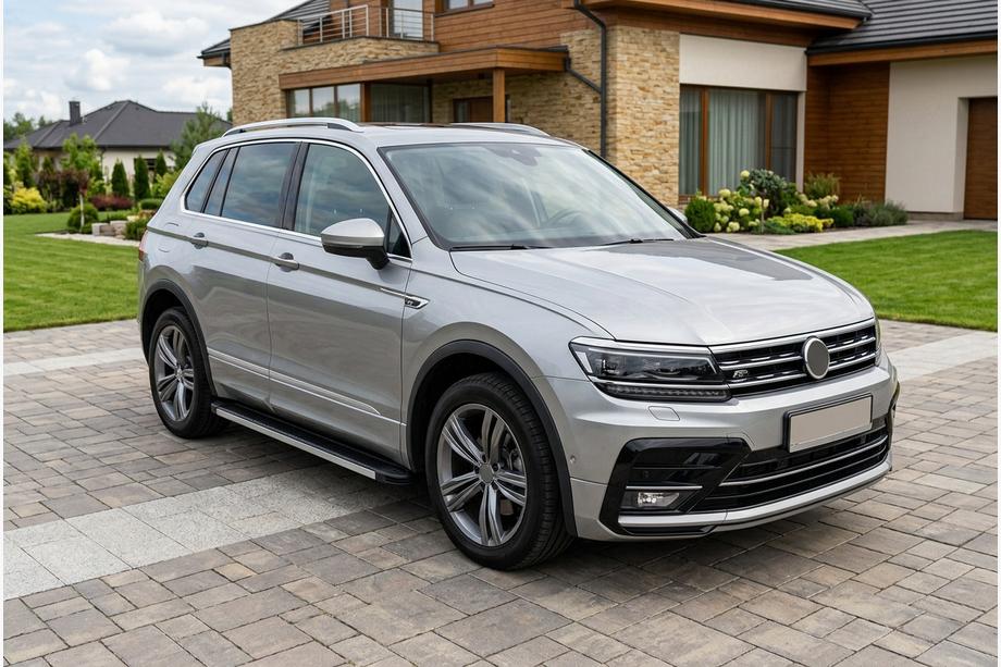 Volkswagen Tiguan 2016-2023 гг. Боковые Подножки Maya V1 (2 шт., Алюминий) Фото 1