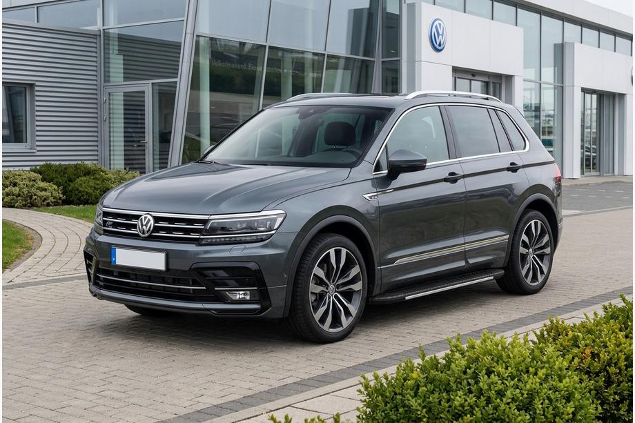 Volkswagen Tiguan 2016-2023 гг. Боковые Подножки Bosphore Grey (2 шт., Алюминий) Фото 1