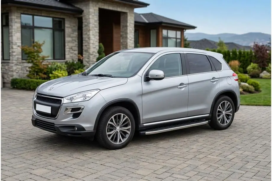 Peugeot 4008 2012-2017 гг. Боковые Подножки BlackLine (2 шт, Алюминий) Image