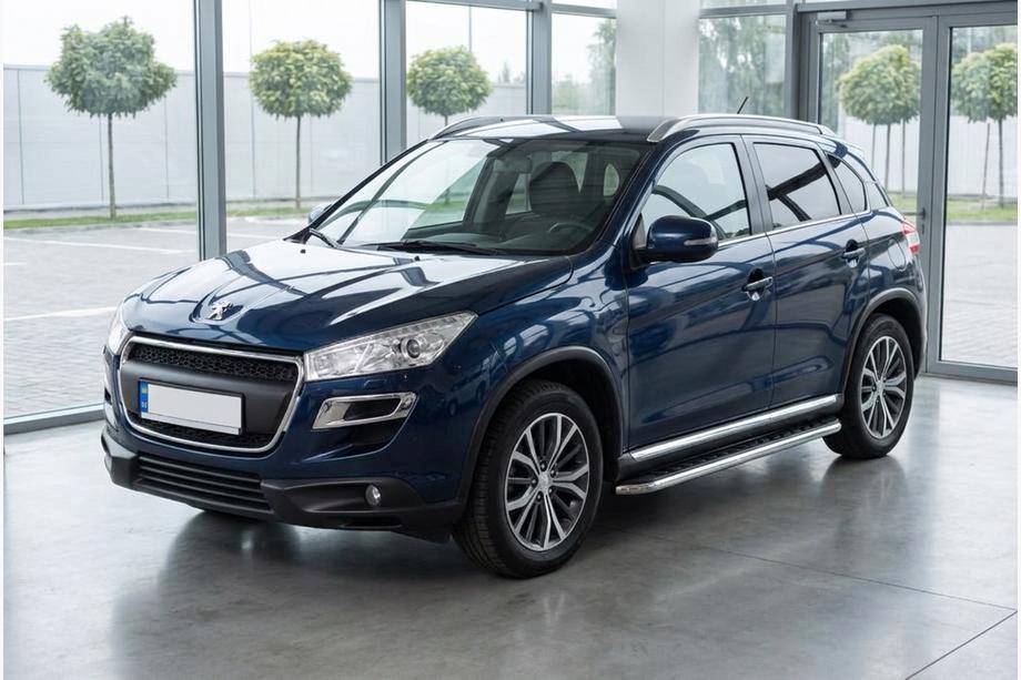 Peugeot 4008 2012-2017 гг. Боковые Подножки Maydos V1 (2 шт., Алюминий и Нержавейка) Image