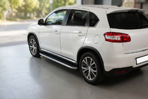 Peugeot 4008 2012-2017 гг. Боковые Подножки Tayga (2 шт., Алюминий) фото 1