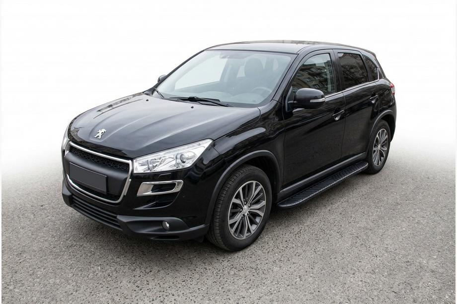 Peugeot 4008 2012-2017 гг. Боковые пороги Bosphorus Black (2 шт., алюминий) Image