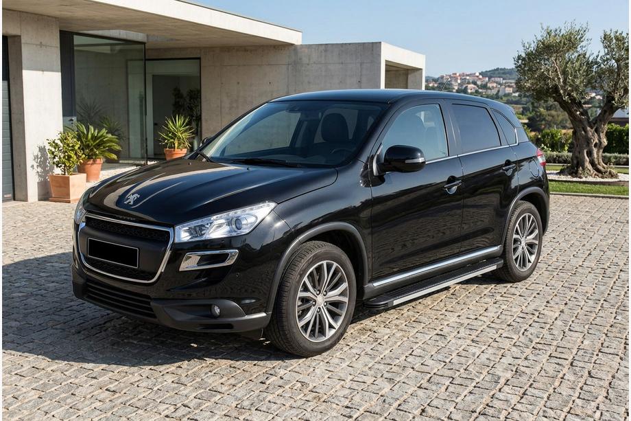 Peugeot 4008 2012-2017 гг. Боковые Подножки Maya V1 (2 шт., Алюминий) Image