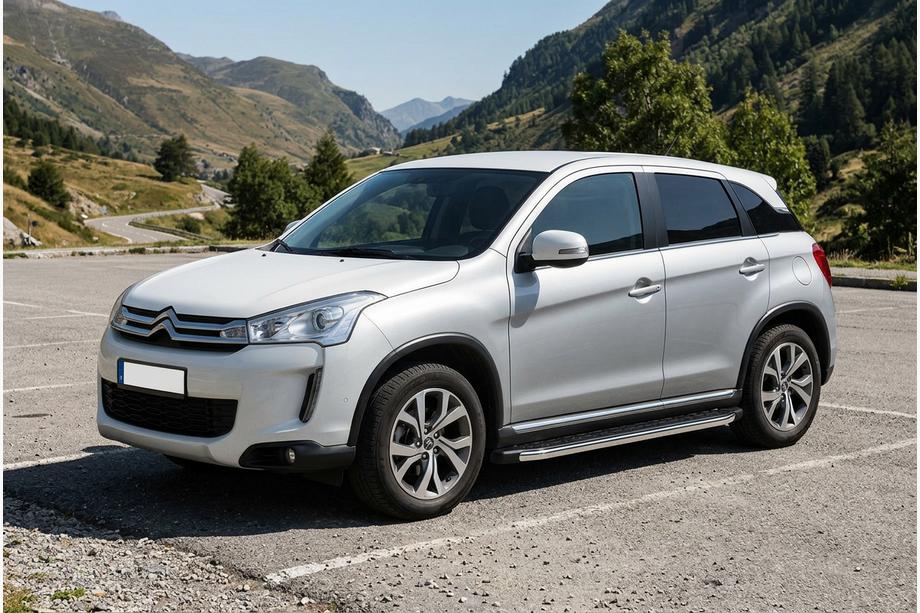 Citroen C-4 Aircross 2012-2017 гг. Боковые Подножки BlackLine (2 шт, Алюминий) Image