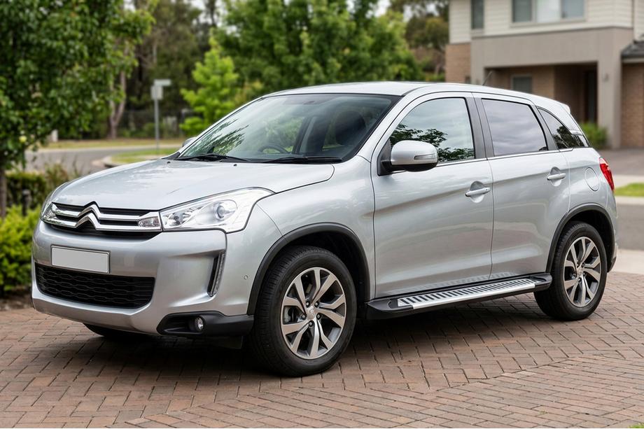 Citroen C-4 Aircross 2012-2017 гг. Боковые Подножки Line (2 шт., Алюминий) Image
