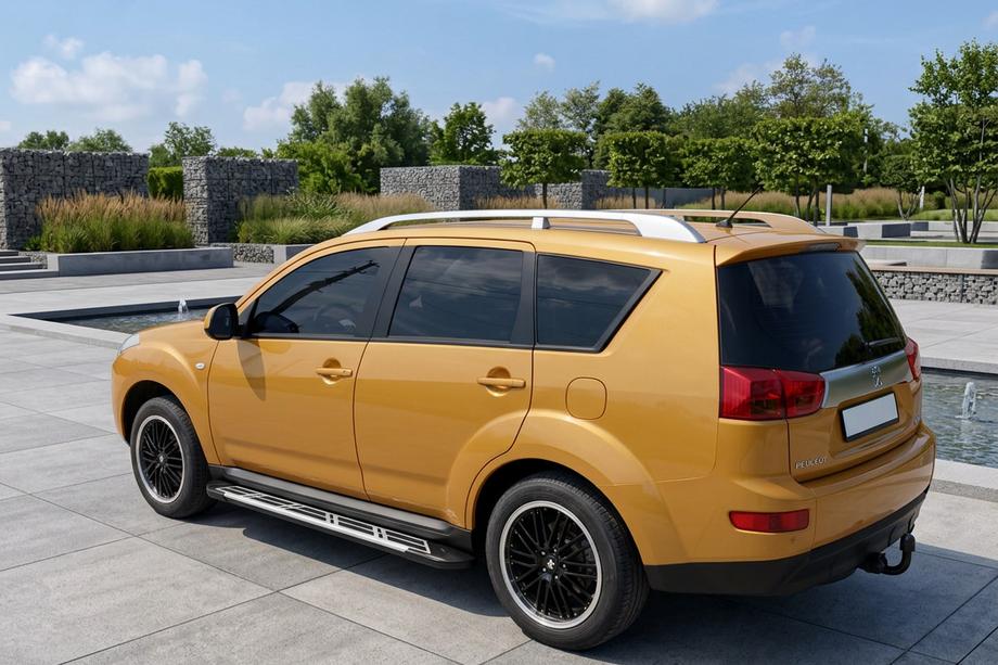 Peugeot 4007 2007-2013 гг. Боковые Подножки Sunrise (2 шт., Алюминий) Image