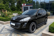 Peugeot 4007 2007-2013 гг. Боковые Подножки Allmond Black (2 шт., Алюминий) фото 1