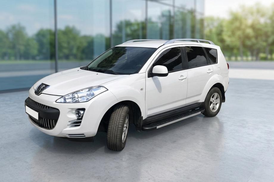 Peugeot 4007 2007-2013 гг. Боковые Подножки Duru (2 шт., Алюминий) Image