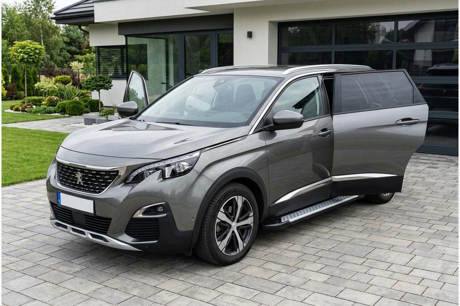 Peugeot 5008 2016-2023 гг. Боковые пороги Allmond Grey (2 шт., алюминий)