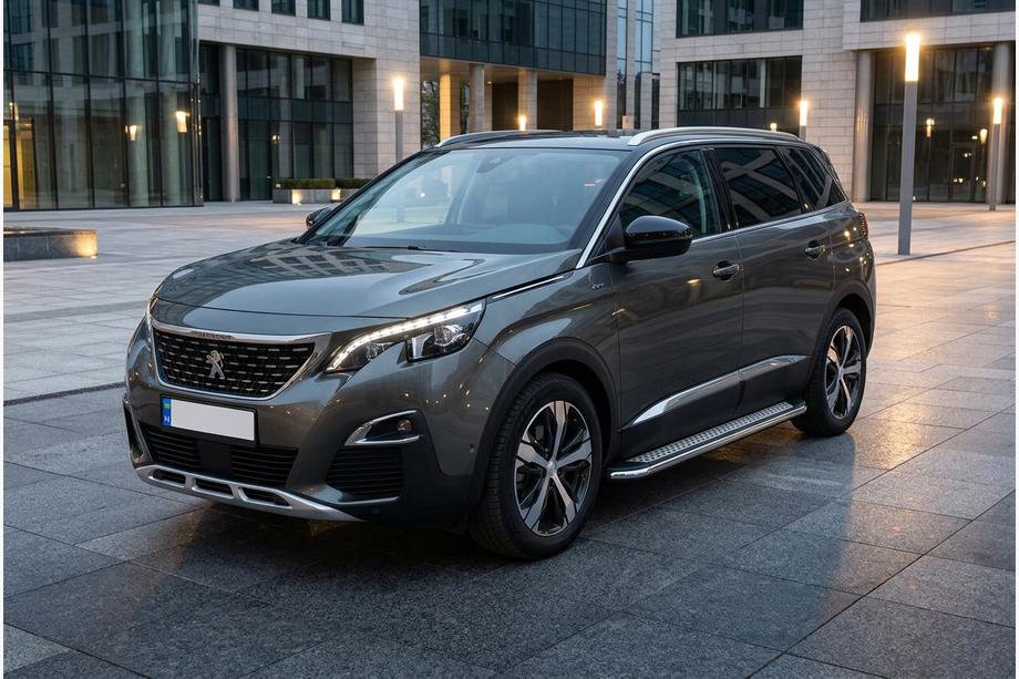 Peugeot 5008 2016-2023 гг. Боковые Подножки Maydos V2 (2 шт., Алюминий и Нержавейка) Фото 1