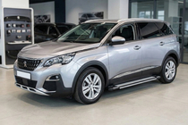 Peugeot 5008 2016-2023 гг. Боковые Подножки Rainbow (2 шт., Алюминий) фото 1