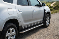 Renault Duster 2018-2024 гг. Боковые Подножки Maydos V1 (2 шт., Алюминий) фото 1