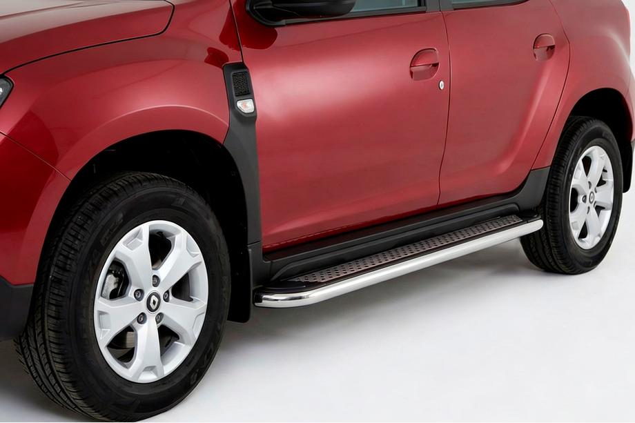 Renault Duster 2018-2024 гг. Боковые Подножки Maydos V2 (2 шт., Алюминий) Image