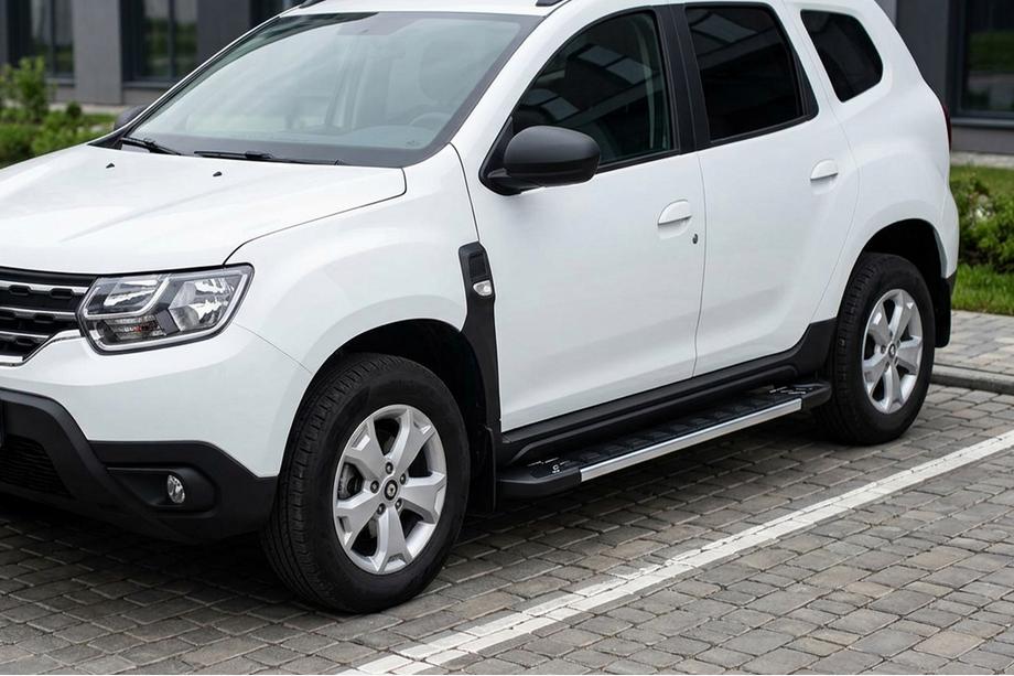 Dacia Duster 2018-2024 гг. Боковые пороги RedLine V1 (2 шт., алюминий) Image