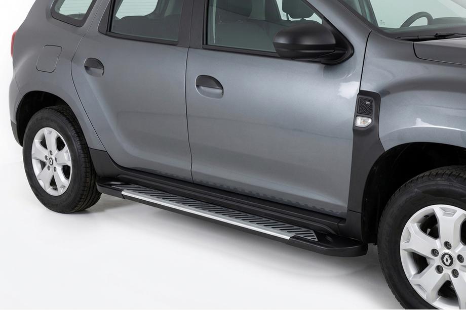 Dacia Duster 2018-2024 гг. Боковые Подножки Line (2 шт., Алюминий) Image