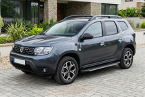 Dacia Duster 2018-2024 гг. Боковые Подножки Bosphore Grey (2 шт., Алюминий) фото 1