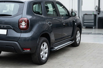 Dacia Duster 2018-2024 гг. Боковые Подножки Rainbow (2 шт., Алюминий) фото 1