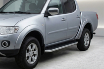 Fiat Fullback 2016- гг. Боковые Подножки Tayga (2 шт., Алюминий) фото 1
