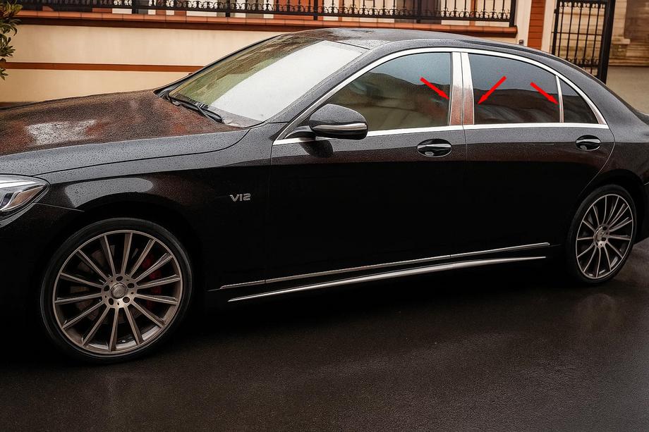 Mercedes S W222 Накладки на стойки (нерж) Image