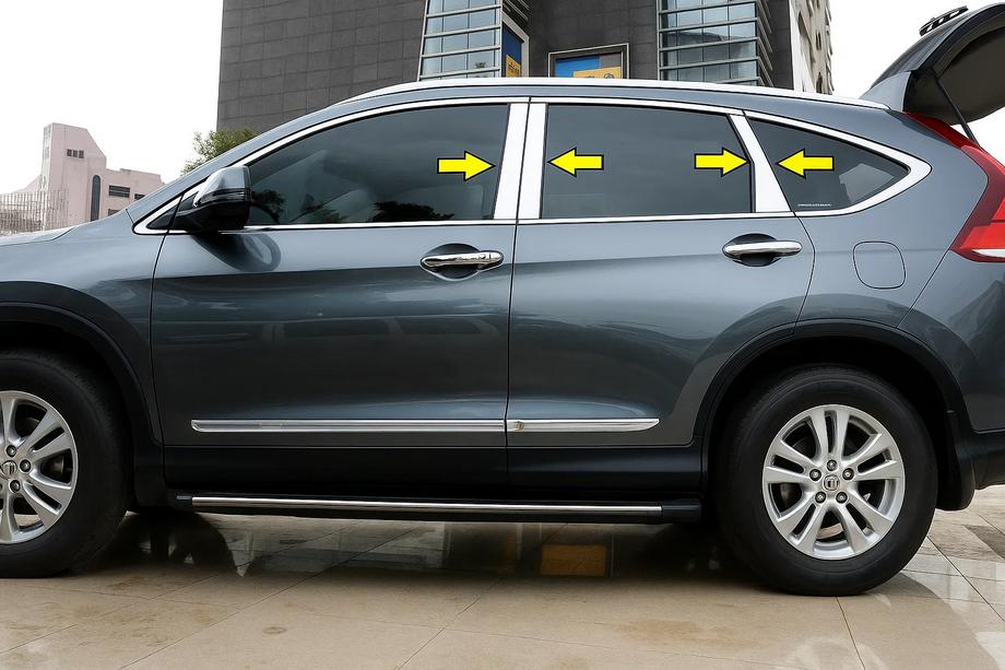 Honda CRV 2012-2016 гг. Накладки на дверные стойки из нержавеющей стали (6 шт) Image