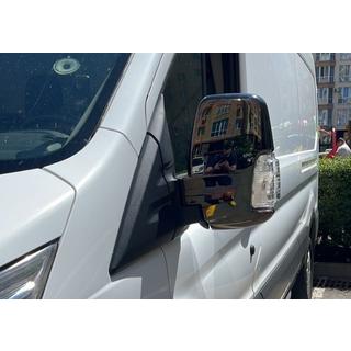Накладки на Зеркала Черный Хром (2 шт, пластик) Ford Transit 2014- гг. фото 4