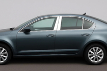Skoda Octavia III A7 2013-2019 гг. Накладки на дверные стойки из нержавеющей стали (6 шт) фото 1