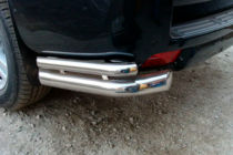 Toyota Land Cruiser Prado 150 2009-2023 гг. Задние уголки AK003-двойные (нерж) фото 3