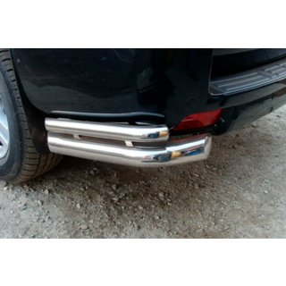 Задние уголки AK003-двойные (нерж) Toyota Land Cruiser Prado 150 2009-2023 гг. фото 3