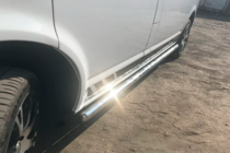 Volkswagen T6 2015-2024 гг. Боковые трубы (2 шт., нержавейка) фото 7