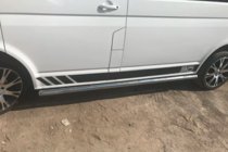 Volkswagen T6 2015-2024 гг. Боковые трубы (2 шт., нержавейка) фото 8