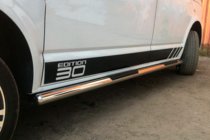 Volkswagen T6 2015-2024 гг. Боковые трубы (2 шт., нержавейка) фото 1