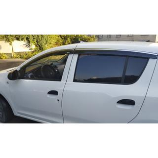 Renault Sandero 2013↗ Ветровики с хромом Niken
