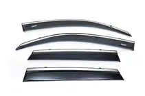 Skoda Rapid 2012-2019 гг. Ветровики с хромированным молдингом SD (4 шт, Niken) фото 8