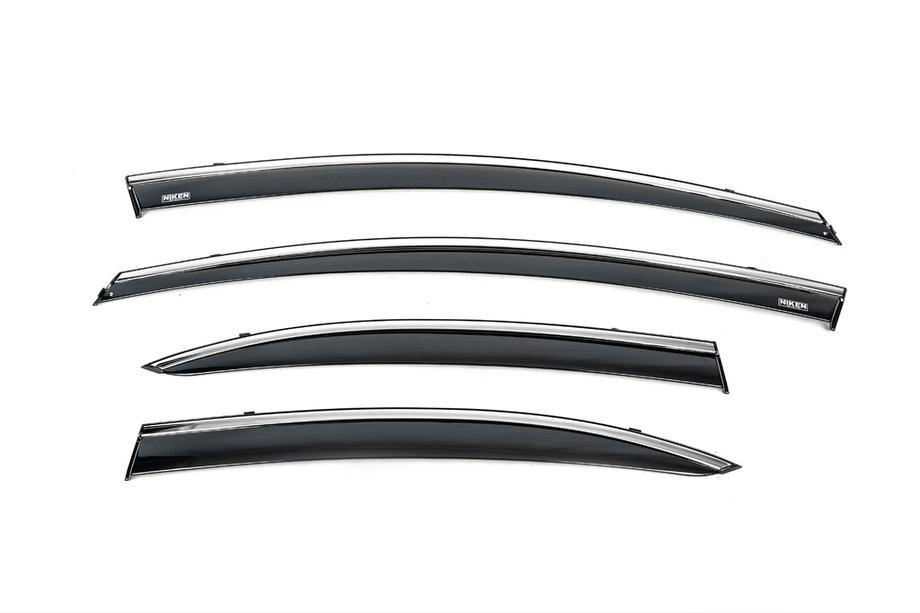 Honda Civic Sedan VIII 2006-2011 гг. Ветровики с хромированным молдингом (4 шт, Niken) Фото 2