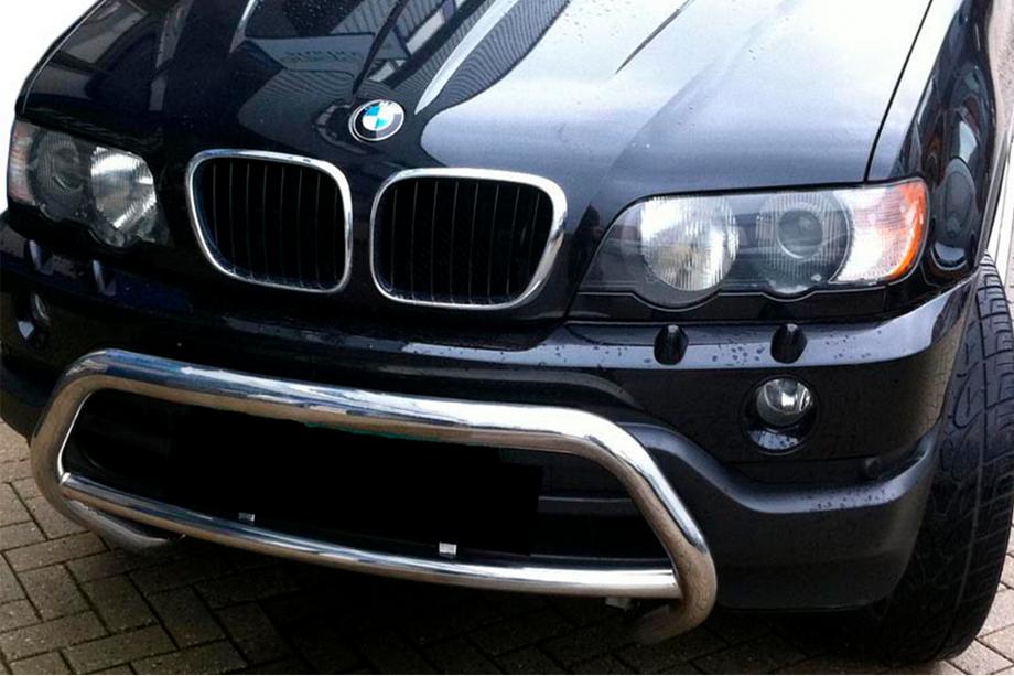 BMW X5 E53 1999-2006 гг. Кенгурятник WT015 (нержавейка) Image