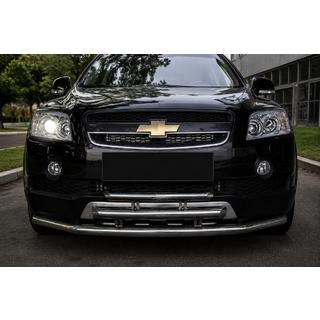 Передняя тройная защита (нерж. сталь) Chevrolet Captiva 2006-2019 гг.