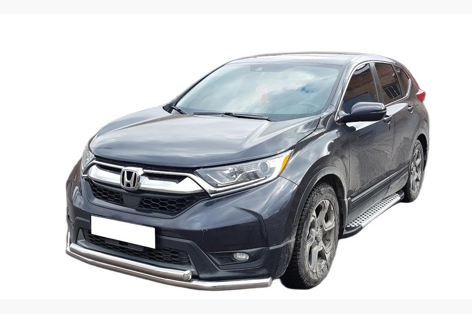 Honda CRV 2017-2022 гг. Передняя защита ST014 (2016-2019, Нерж. сталь) Image