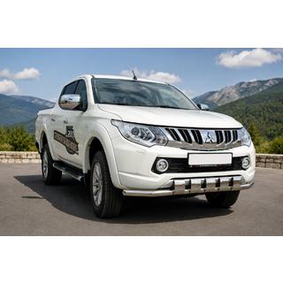 Передняя защита ST015 (нержавейка) Mitsubishi L200 2015-2024 гг.