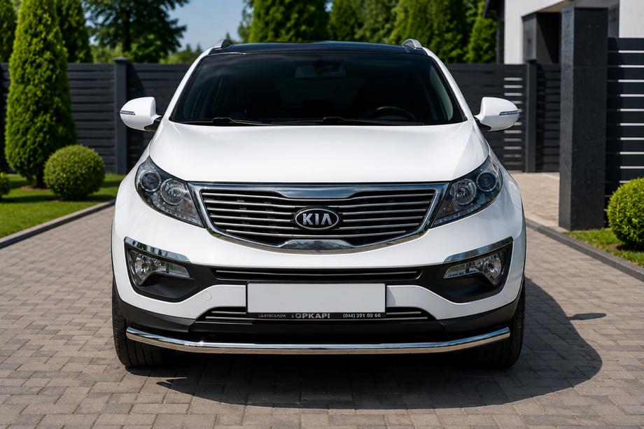 Kia Sportage 2010-2015 гг. Передняя защита ST008 (нержавейка) Фото 1