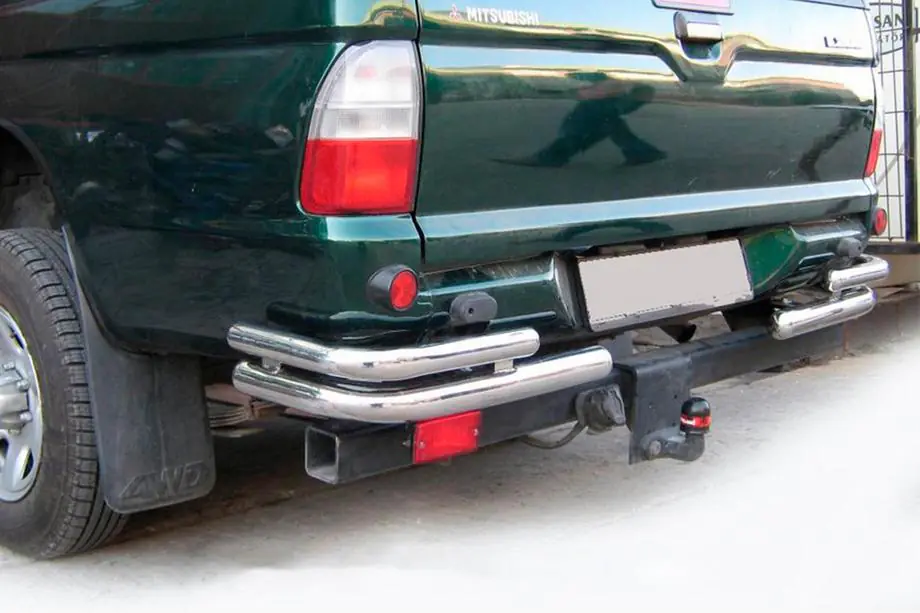 Mitsubishi L200 1996-2006 гг. Задние углы AK003-Double (2 шт., нержавейка)