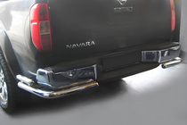 Nissan Navara 2006-2015 гг. Задняя защита AK003-Двойная (нерж) фото 1