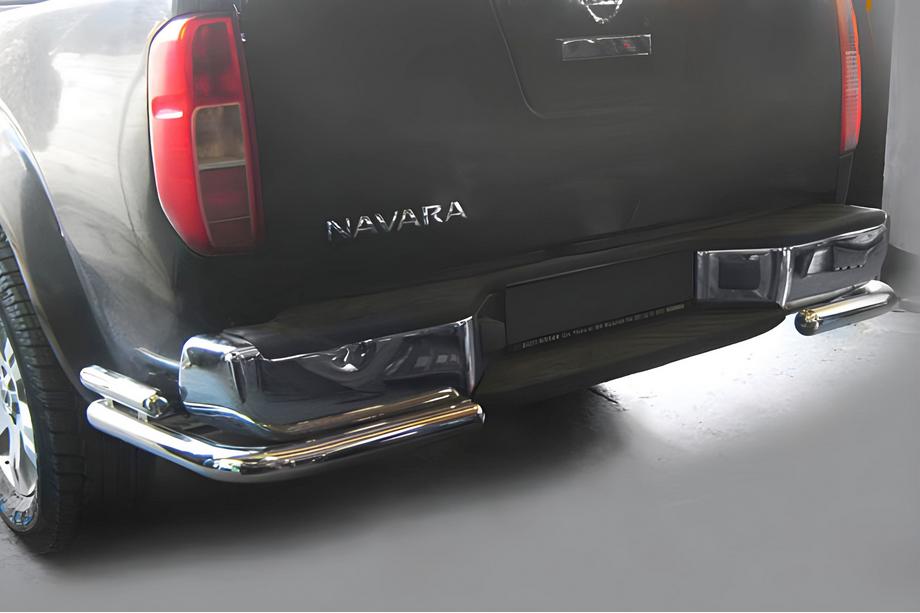 Nissan Navara 2006-2015 гг. Задняя защита AK003-Двойная (нерж) Image