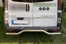 Renault Trafic 2001–2015 гг. Задняя защита AK006 (нержавейка) фото 3