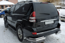 Toyota Land Cruiser Prado 120 2002-2009 гг. Задние двойные уголки AK003-2 (2 шт., нержавейка) фото 3