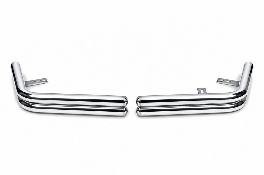 Toyota Land Cruiser Prado 120 2002-2009 гг. Задние двойные уголки AK003-2 (2 шт., нержавейка) Фото 6