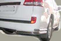 Toyota Land Cruiser 200 2007-2021 гг. Задние уголки AK003-Double (2 шт., нержавейка) фото 1