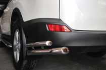 Toyota Rav 4 2013-2018 гг. Задние уголки AK003-двойные (нерж) фото 1