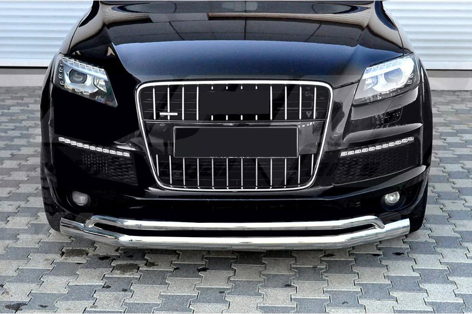 Audi Q7 2005-2015 гг. Передняя защита ST017 (нержавейка) Фото 3